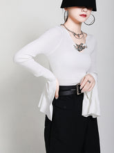 Women V-Neck Hollow Long Sleeve Pullover Bottoming Shirt